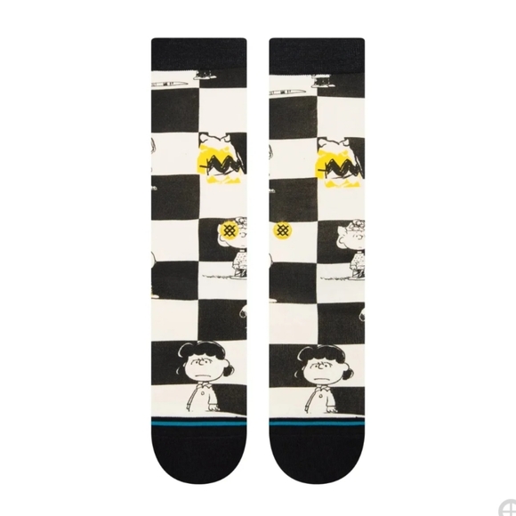 NWT Kid's Charlie Brown Peanuts Checked Stance Crew Socks - Picture 2 of 4